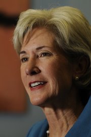 Gov. Kathleen Sebelius talks on Tuesday with reporters about energy issues, the state's ties with the new president, and gambling, among other issues she wants to tackle in 2009.