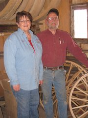 The Owners of Werner Wagon Works, Connie and Don Werner, stand in their Horton shop. The couple are thrilled to have one of Don’s wagons chosen to be in President-elect Barack Obama’s Inauguration Day parade on Jan. 20.