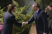 Michael Sheen, left, stars as TV journalist David Frost, and Frank Langella as former president Richard Nixon in the Oscar-nominated “Frost/Nixon.”