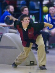 Junior Ben Wyatt has been one of the strong players for LHS. Lawrence High School bowling team hosted a varsity tri meet at Roayl Crest Lanes Thursday with Oskaloosa and Leavenworth.
