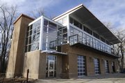 Kansas University’s new boathouse in Burcham Park will open on Feb. 6. It offers plenty of room for storage, training, studying and more.