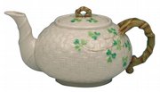 This Irish Belleek teapot is marked with the black mark that indicates it was made between 1891 and 1926. It sold at Belhorn Auction Services in London, Ohio, for $132.