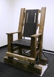 Nebraska’s electric chair is seen in Lincoln in this file photo from April 16, 2007. Some residents of the city of McCook, Neb., with a population of just under 8,000, have offered to take the chair off the Nebraska Department of Corrections’ hands and place it in a museum.