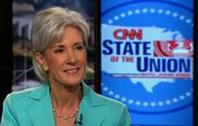 Health and Human Services Secretary Kathleen Sebelius appears on “State of the Union” in the CNN studios in Washington on Sunday.