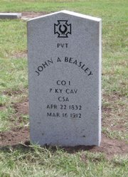 John A. Beasley's new headstone, as seen in this July 20 photo, can now be found on the eastern edge of Eastside Cemetery in Hutchinson. For nearly 100 years, the remains of the Confederate soldier rested under an unmarked patch of Bermuda grass.