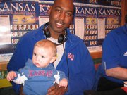 Manning Urish met Danny Manning in January 2008 at a “Hawk Talk” event at the Salty Iguana in Lawrence. Manning was 1 year old at the time. He also has an autographed basketball from his Jayhawk namesake.