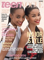 Teen models Jourdan Dunn, left, and Chanel Iman are shown on the cover of the November 2009 issue of Teen Vogue in this magazine cover image released by Teen Vogue. Dunn, 19, reveals in a story in the magazine that she is pregnant and is expecting a boy in December. Some parents worry about the message the magazine is sending to its readers about teen pregnancy.