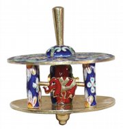 This unusual enameled silver dreidel was made in Israel. It was offered for sale online this fall by Mir-el Antiques of Ramat Gan, Israel, for $175.