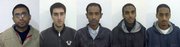 In this five-combo photo released by Sargodha Police Department on Friday, arrested American Muslims, from left, Waqar Hussain, Ramy Zamzam, Umar Farooq, Ahmad Minni and Aman Yemer are seen in Sargodha, Pakistan. Pakistani police say five young American Muslims detained over alleged terrorist links are most likely to be deported.