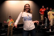 Mandy Dray rehearses “Bandstand Boogie” with classmates for Free State High School’s upcoming presentation of “Encore.”