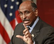 Republican National Committee Chairman Michael Steele speaks Feb. 3 at the John F. Kennedy School of Government on the campus of Harvard University, in Cambridge, Mass. A federal court Friday denied a Republican Party bid to raise soft money, the unlimited donations from corporations and individuals banned by a 2002 campaign finance law.