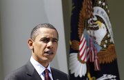 President Barack Obama speaks about the retirement of Supreme Court Justice John Paul Stevens and the West Virginia mine tragedy Friday in the Rose Garden of the White House in Washington.