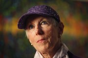 Nicky Edlich speaks to a reporter April 13 in the room where she underwent a psychedelic experience as part of a study at New York University.