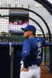 Kansas City Royals manager Ned Yost watches batting practice before the game against the Chicago White Sox. Friday’s game in Kansas City, Mo., was Yost’s first since replacing Trey Hillman.