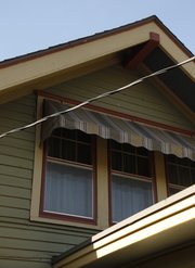 The addition of awnings on the south and west sides of the house have helped keep Mersmann and Gingerich’s upstairs room cooler than before.
