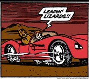 This undated image provided May 26 by Tribune Media Services Inc. shows the character Annie and her beloved pooch, Sandy, riding in a car from the “Annie” comic strip. The comic strip, which debuted in 1924, will disappear from the funny pages after today’s strip. They will have a future, but for now, where that will be is unknown.