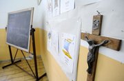 A crucifix hangs from the wall of a Naples elementary school’s classroom Nov. 3, 2009, in Italy. An emotional debate over crucifixes in classrooms is opening a new crack in European unity.