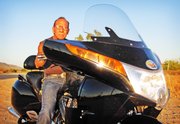 Sonny Barger, 71, one of the longest standing members of the legendary Hells Angels Motorcycle Club, straddles his 2008 Victory Vision motorcycle. He’s published his sixth book, “Let’s Ride: Sonny Barger’s Guide to Motorcycling, How to Ride the Right Way — for Life,” co-written with Darwin Holmstrom.