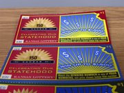 Sample tickets for the Kansas Lottery's new "Celebrating Our Statehood Game," are shown Friday in Topeka.