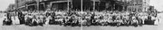 Around 126 survivors of Quantrill's Raid gathered for this photograph on Massachusetts Street on Aug. 21, 1913. It was one of two reunions of survivors, the other coming in 1925.