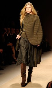 A model wears a creation by Salvatore Ferragamo during the women’s 2010 Fall-Winter fashion week, in Milan, Italy.