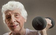 98-year-old Erma Morgan, frequents Body Boutique, 2330 Yale Rd., three times a week to walk on a treadmill and lift weights. Morgan has been active at gyms for about 20 years.