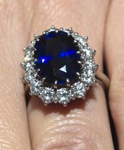Kate Middleton’s engagement ring, which belonged to Diana, Princess of Wales, is seen Tuesday. Prince William said he proposed using his late mother’s ring because Diana isn’t “around to to share any of the fun and excitement of it all.”