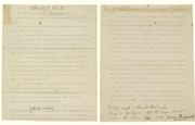 A photo of the original rules of "Basket Ball," written by James Naismith and sold at auction Dec. 10, 2010. The rules sold for $4.34 million.