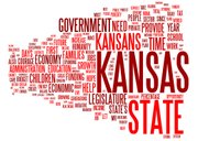 This word cloud was created using text from Kansas Gov. Sam Brownback's 2011 State of the State address. The larger the font, the more often the word was used.