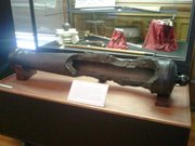 The "Old Sacramento" cannon was originally used in the War with Mexico by Missourians before being placed in the public square in Liberty, Missouri. Later, Old Sacramento was brought to Lawrence by pro-slavery men who used it to fire on the Free State Hotel, which would later be called the Eldridge House. Lawrence resident Kerry Altenbernd has plans to create a working replica.