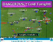 The U.S. National Weather Service predicts that Douglas County will see extreme cold Wednesday and Thursday.