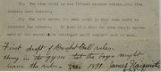 A date and signature by James Naismith are seen at the bottom right of the final page of his original rules of "Basket Ball," at the Nelson-Atkins Museum of Art on Friday, March 4, 2011, in Kansas City, Mo. David Booth and family purchased the rules at a Sotheby&squot;s auction for more than $4 million.