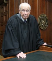 U.S. Federal District Judge Wesley Brown poses in Wichita in this June 4, 2007 file photo. Brown is the oldest working federal judge in the nation, one of four appointees by President Kennedy still on the bench.