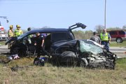 A two-vehicle accident about 3:30 p.m. on Kansas Highway 10 east of Eudora Saturday, April 16, 2011, claimed the lives of two people. Three others were seriously injured.