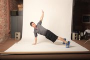 Matt Scanlon demonstrates the middle position for a T-push up. This is the easiest progression of the movement.