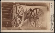 This photo shows Frederick Law Olmsted's howitzer, which he purchased in New York and had shipped to Lawrence, where it was mounted in front of the Free State Hotel, on the future site of the Eldridge Hotel. Although Olmsted was best known as a landscape architect for co-designing such famous green spaces as New York's Central Park, he was also a fervent abolitionist and helped raise money to arm a militia.