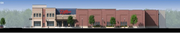 A previously submitted rendering showing the west elevation of a proposed Dillon's store at 1740 Mass. City commissioners balked at this design and asked architects to make revisions.