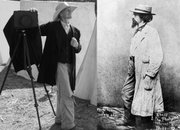 The photo at left is me in a questionable1860's period outfit at the Battle of Wilson's Creek Reenactment with my fake large format camera. At right is Civil War photographer Matthew Brady, as photographed 150 years ago, July 22, 1861 after attending the battle of Bull Run.