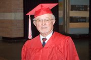 Galen Freeman, a U.S. Navy veteran who left Tonganoxie High School in 1946 before earning his diploma, was given an honorary diploma at a Veterans Day ceremony on Thursday, Nov. 10, 2011.