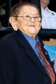 In this Sept. 24, 2009 file photo, Karl Slover attends the "Wizard of Oz" 70th Anniversary Emerald Gala at Tavern on the Green in New York. Slover, one of the last surviving actors who played Munchkins in the 1939 classic film, died Tuesday, Nov. 15, 2011. He was 93. (AP Photo/Charles Sykes, File)