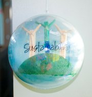 The ornament is one of 12 designed and made by 4-year-old children working with their parents earlier this month at the Kansas Children’s Discovery Center in Topeka, an interactive educational operation. It will hang on the Kansas Christmas tree at the White House.