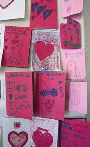 Some of the Valentine cards that decorate the walls of Robert Ford's home in College Hill are pictured in this Feb. 16 photo. At age 98, the only thing Wichitan Robert Ford told his family he wanted was some cards for Christmas.