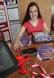 Sarina Farb, 18, a home-schooled senior who also takes classes at Free State High School, has been competing in science fairs for the past eight years. Over spring break, she earned the grand prize at the Greater Kansas City Science and Engineering Fair for a study in which she examined the effects of BPS, or bisphenol S.