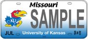 This license plate is a preliminary design the Kansas University Alumni Association submitted last summer, when it began the process seeking approval for a KU plate in Missouri.