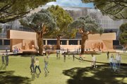 This model image, provided by Eisenhower Memorial Commission, shows the proposed Dwight D. Eisenhower Memorial to be built in Washington. Designers from architect Frank Gehry's firm unveiled some changes to a planned memorial honoring Eisenhower after hearing complaints from members of Eisenhower's family.