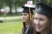 The decoration atop the cap of Chelsea Carnagie, Eudora, indicated she was one of 47 students graduating Sunday from the Baker University School of Nursing.