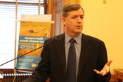 Dr. Robert Moser, secretary of the Kansas Department of Health and Environment, announcing the new statewide health information exchange last week at the Statehouse. Moser is a member of the exchange's quasi-public regulatory body, the Kansas Health Information Exchange.