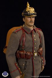Steve and Margaret Allen of Bonner Springs spent hundreds of hours researching to create this prototype one-sixth-scale "toy" figure of a World War I Battle of Liege German infantryman. The prototype is the first in the Allens&squot; planned line of World War I figures.
