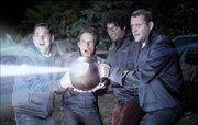 In this image released by 20th Century Fox, from left, Jonah Hill, Ben Stiller, Richard Ayoade and Vince Vaughn are shown in a scene from “The Watch.” Fox says the name of the film starring Ben Stiller and Vince Vaughn as suburban neighborhood watch volunteers who battle aliens was changed from “Neighborhood Watch” to just “The Watch,” in light of the shooting of an unarmed black teenager in Florida.