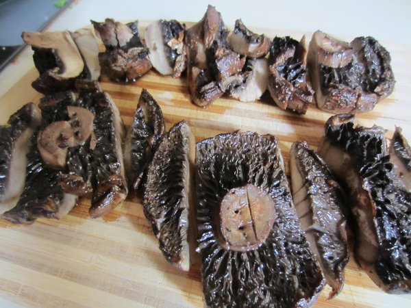 The finished mushrooms. They were so good, I could've just had those for dinner. Forget the other stuff!